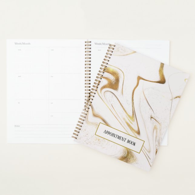 Agenda Dourado Livro de Compromissos da Marmota Branca e  (Exibição)