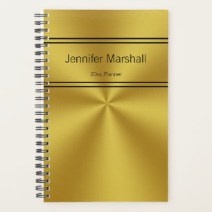 Agenda Dourado profissional e preto Seu nome Modelo