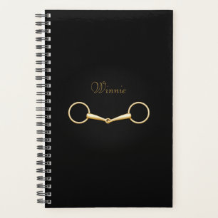 Agenda Dourado Snaffle Bit Personalizado 5,5"x8" Equestre