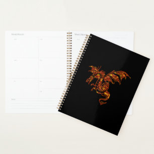 Agenda Dragão Flaming em Preto
