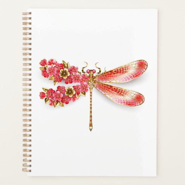 Agenda Dragonfly com joalheria sakura (Frente)
