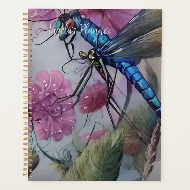 Agenda Dragonfly De Aquarela, Personalize Planner (Frente)