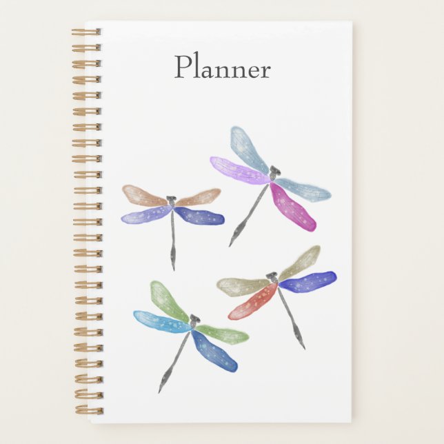 Agenda Dragonfly Watercolor Annual Planner  (Frente)
