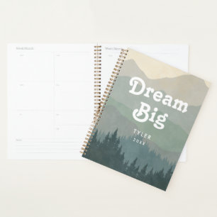 Agenda Dream Big Blue Boho Mounties Retro Planner