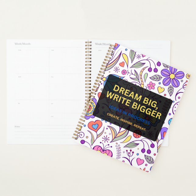 Agenda Dream Big, Write Bigger – Inspirational (Exibição)