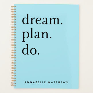 Agenda Dream Plan Do | Azul Pastel minimalista moderno