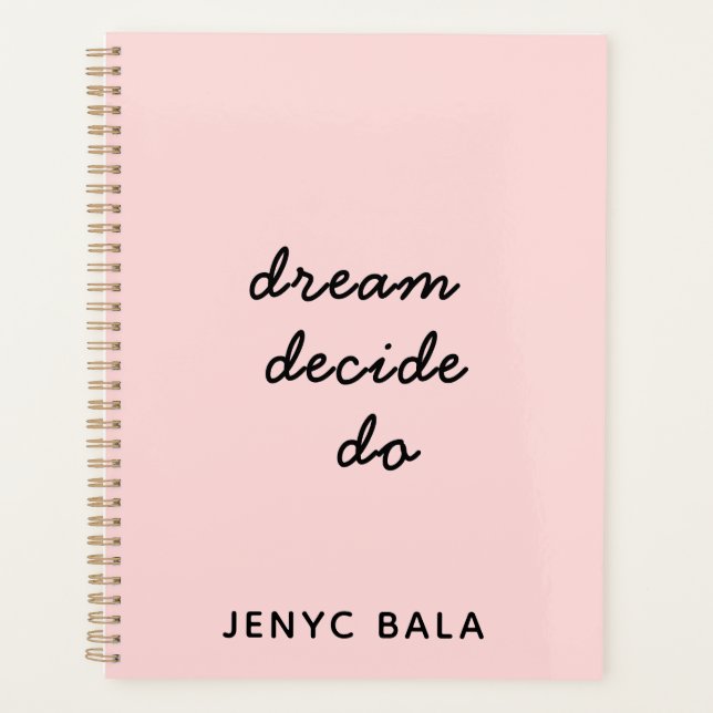 Agenda Dream Plan Do Blush Pink Design (Frente)