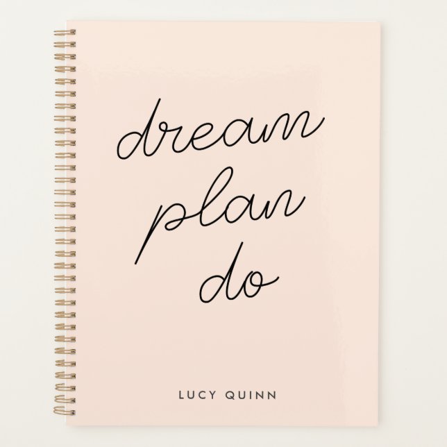 Agenda Dream Plan Do | Script de Na moda moderno, cor-de- (Frente)