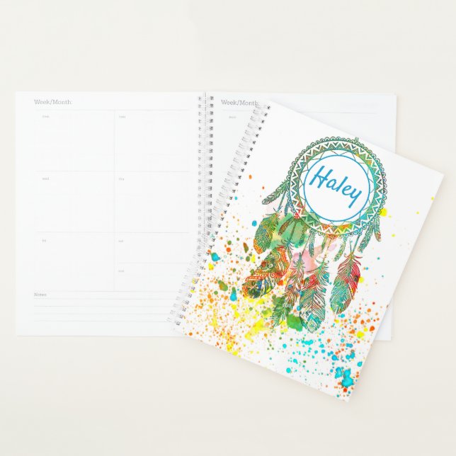 Agenda Dreamcatcher personalizado com respingos  (Exibição)