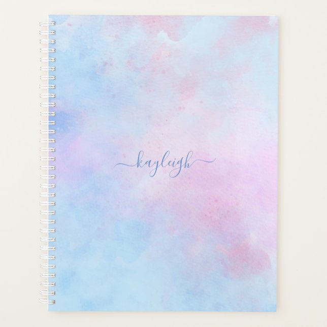 Agenda Dreamcolor Watercolor Turquoise Azul Rosa (Frente)