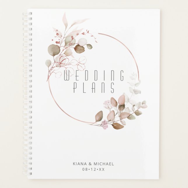 Agenda Dreamy Foliage Wedding Blush Pink ID817 (Frente)