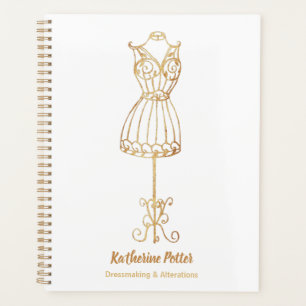 Agenda Dressmaker Seamstress Dourado Glitter Mannequin Pl