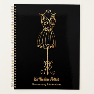 Agenda Dressmaker Seamstress Glitter Dourado Mannequin