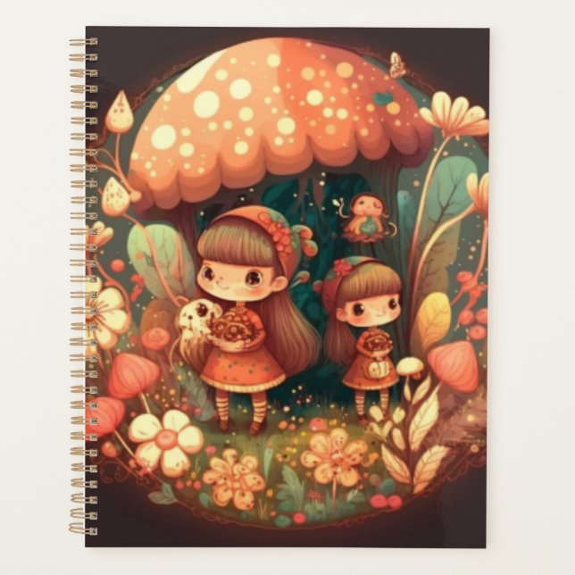 Agenda Duas raparigas bonitinhas elefantes (Frente)