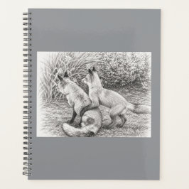 Agenda Duas Raposas Lápis Esboço Planejador&caderno capa