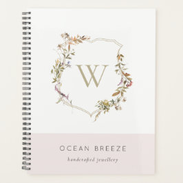 Agenda Dusky Blush Pink Crest Monograma