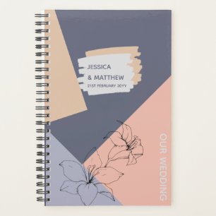 Agenda Dusty Blue Coral Weding Planner Personalizado