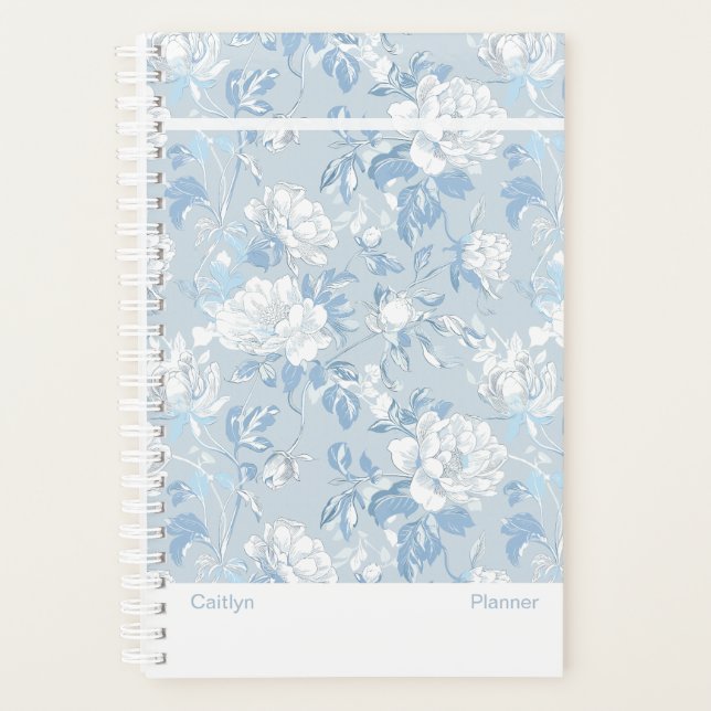 Agenda Dusty Blue Floral Small (Frente)