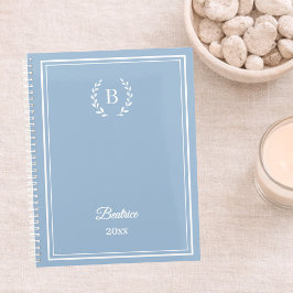 Agenda Dusty blue Monogram Personalized Quiet Luxury