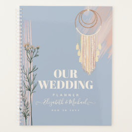 Agenda Dusty Blue Peach Boho Weding