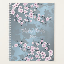 Agenda Dusty Pink Blue Cerejeira Blossom Ano