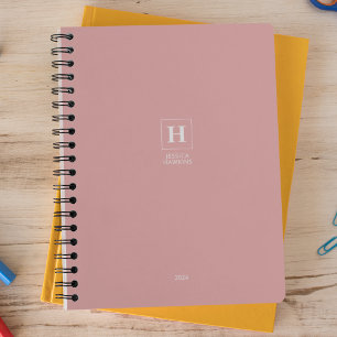Agenda Dusty Rosa Classic Monograma Semanal Pessoal