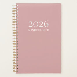 Agenda Dusty Rose Minimal Planner | Custom Year, Title &