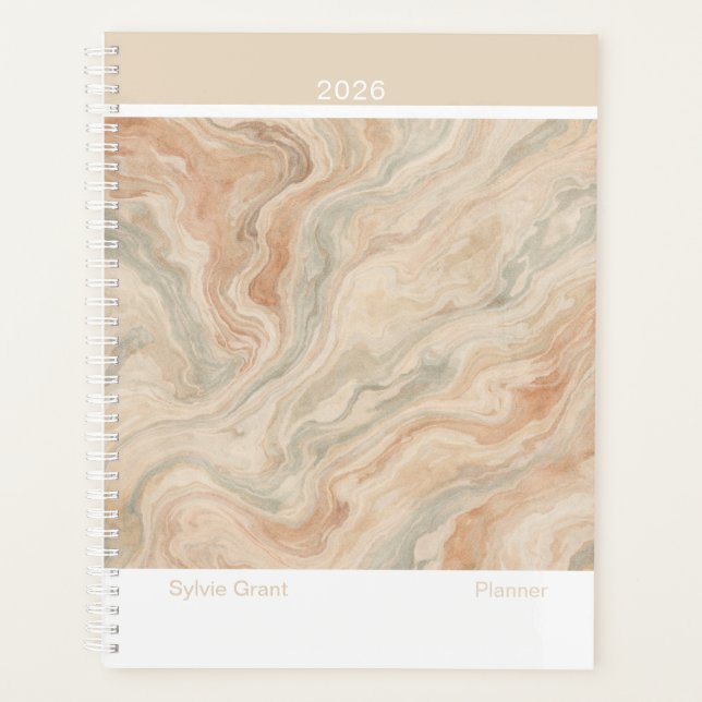 Agenda Earth Tone Marble Modern Large (Frente)
