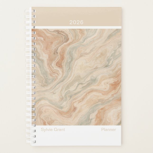 Agenda Earth Tone Marble Modern Small (Frente)