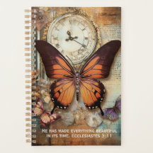 Ecclesiastes 3:11 Planner Butterfly Clock 