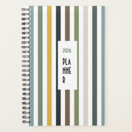 Agenda Echo Trails 2026 Planner – Blue/Green Hues Stripes