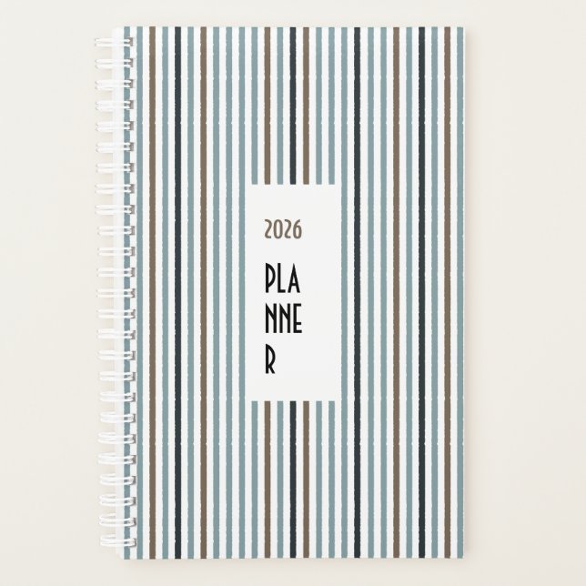 Agenda Echo Trails 2026 Planner – Blue Stripes (Frente)