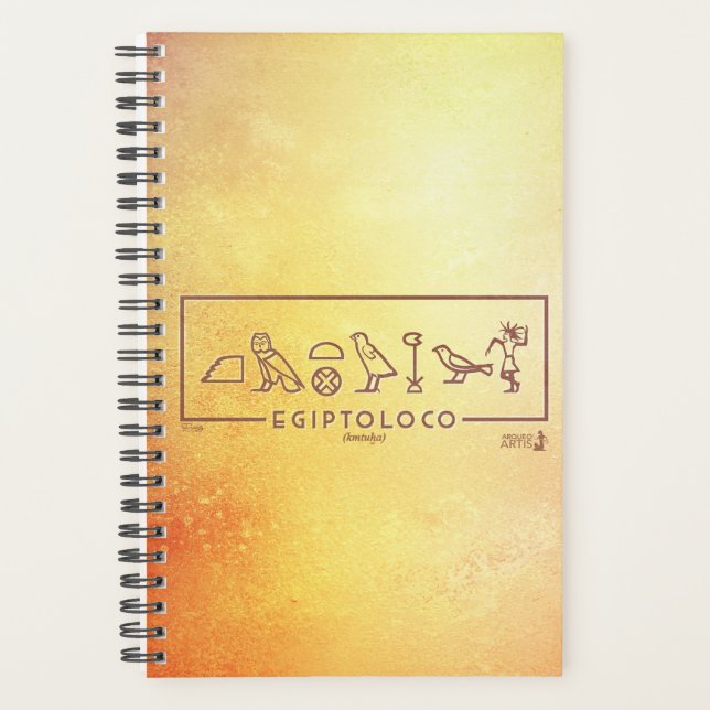 Agenda egiptoloco retro jeroglíficos (Frente)