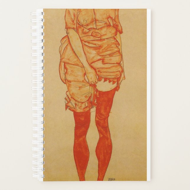 Agenda Egon Schiele - Mulher Permanente Em Vermelho 1913 (Frente)