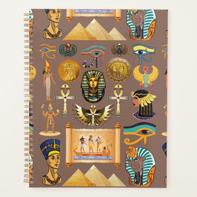 Agenda Egyptian Ancient Hieroglyphic Pattern Symbol (Frente)