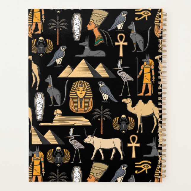Agenda  Egyptian Hieroglyphic Symbol Pattern Background   (Verso)