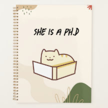 Ela é uma planejadora de PhD, caderno