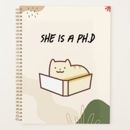 Agenda Ela é uma planejadora de PhD, caderno