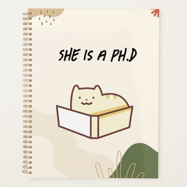 Agenda Ela é uma planejadora de PhD, caderno (Frente)
