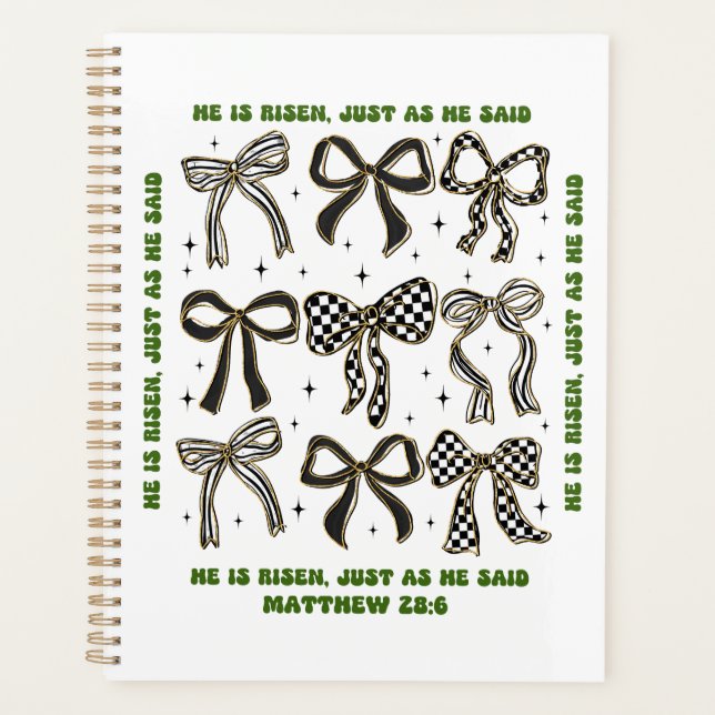 Agenda Ele é Risen Cross Páscoa Croquette Arco (Frente)