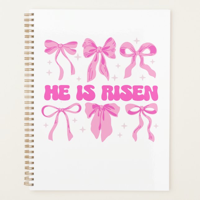 Agenda Ele É Risen Páscoa Rosa Arco Floral (Frente)