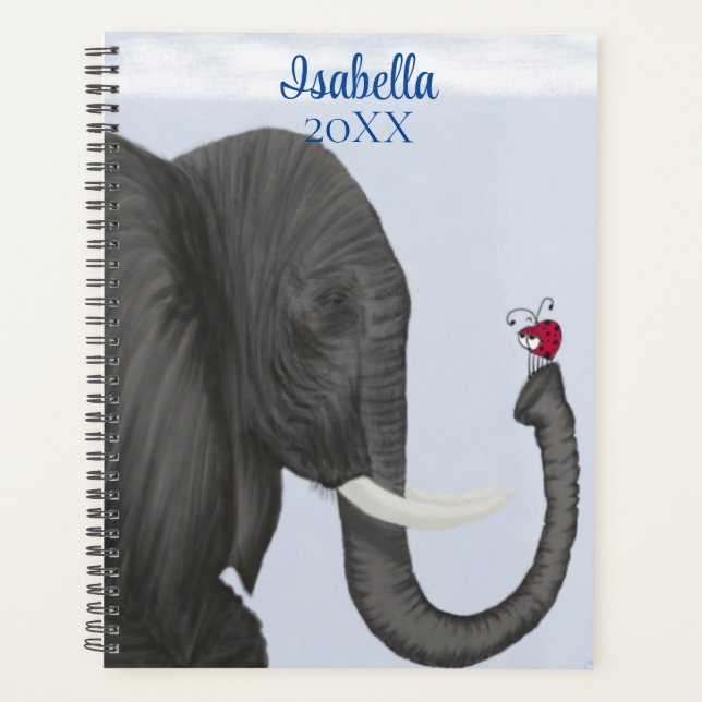 Agenda Elefante Adorável e Ladybug Bonito (Frente)