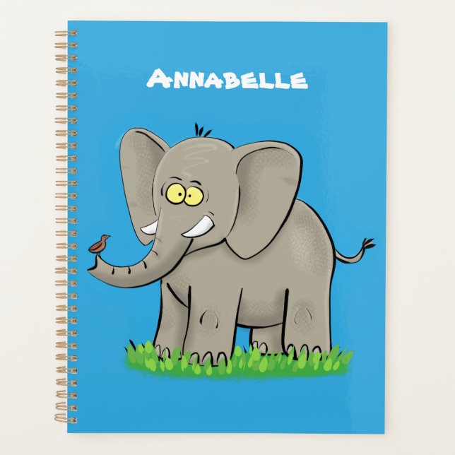 Agenda Elefante engraçado e bonito com desenho animado de (Frente)