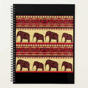 Agenda Elefantes design de etno africano sem costura, orn