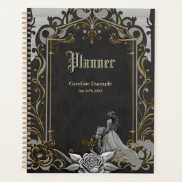 Agenda Elegância em prata e preto