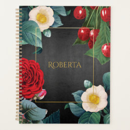 Agenda Elegância Floral Personalizada da Vintage