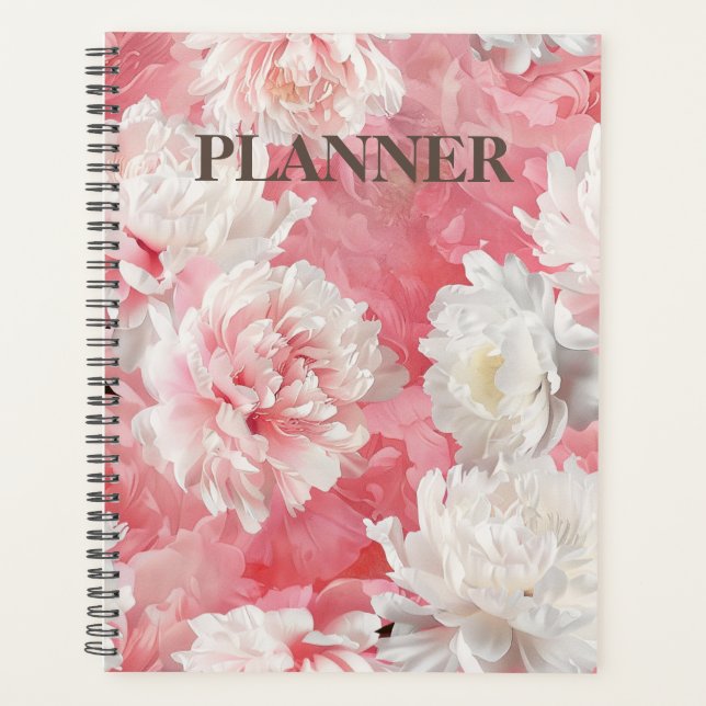 Agenda Elegância Floral: Seu Planeador Criado Por Pense (Frente)
