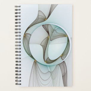 Agenda Elegância Moderna Abstrata Turquesa Marrom Dourado