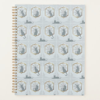 Agenda Elegant Art Deco Cats - Light Gray