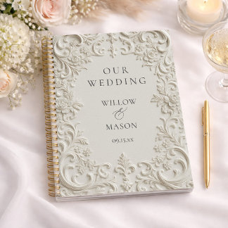 Agenda Elegant Baroque Ivory Floral Classic Wedding